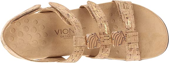 Vionic Women Rest Amber Adjustable Backstrap Sandal Ortho Arch Support Gold Cork