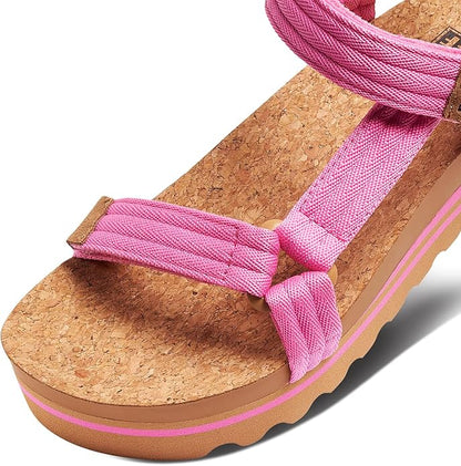 REEF Cushion Rem Hi Women's Platform Sandal Malibu – Adjustable Strap, Arch Support, Heel Cupping, Elevated Comfort