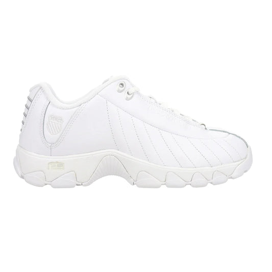 K-Swiss Women’s ST329 CMF Sneakers White/Silver | Leather Cushioned Comfort Tennis Shoes 93991-157