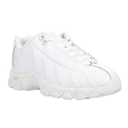K-Swiss Women’s ST329 CMF Sneakers White/Silver | Leather Cushioned Comfort Tennis Shoes 93991-157