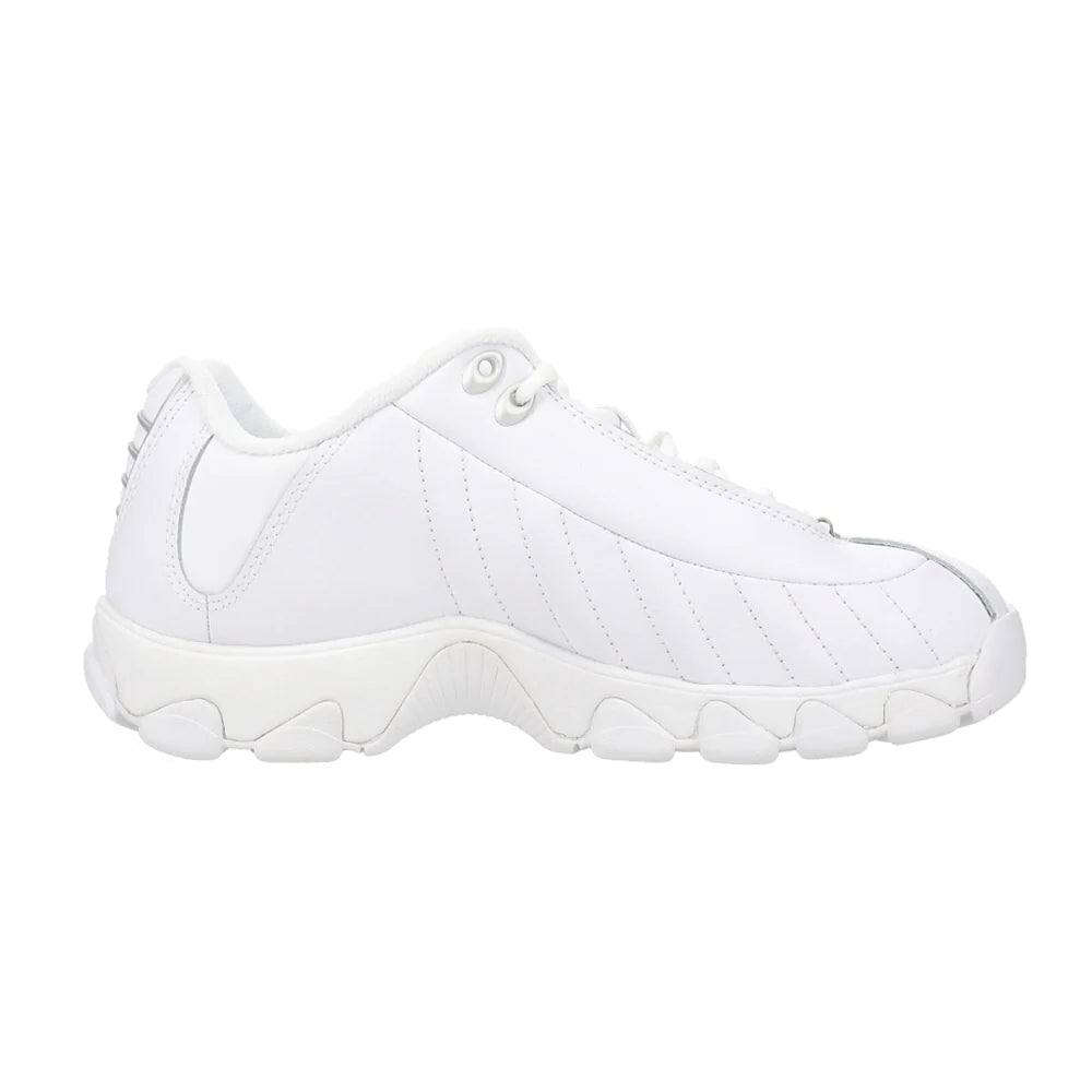 K-Swiss Women’s ST329 CMF Sneakers White/Silver | Leather Cushioned Comfort Tennis Shoes 93991-157