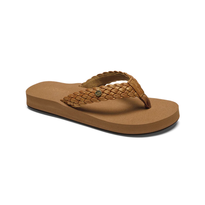 Cobian Women's Braided Bounce Synthetic Leather Sandals - Chestnut