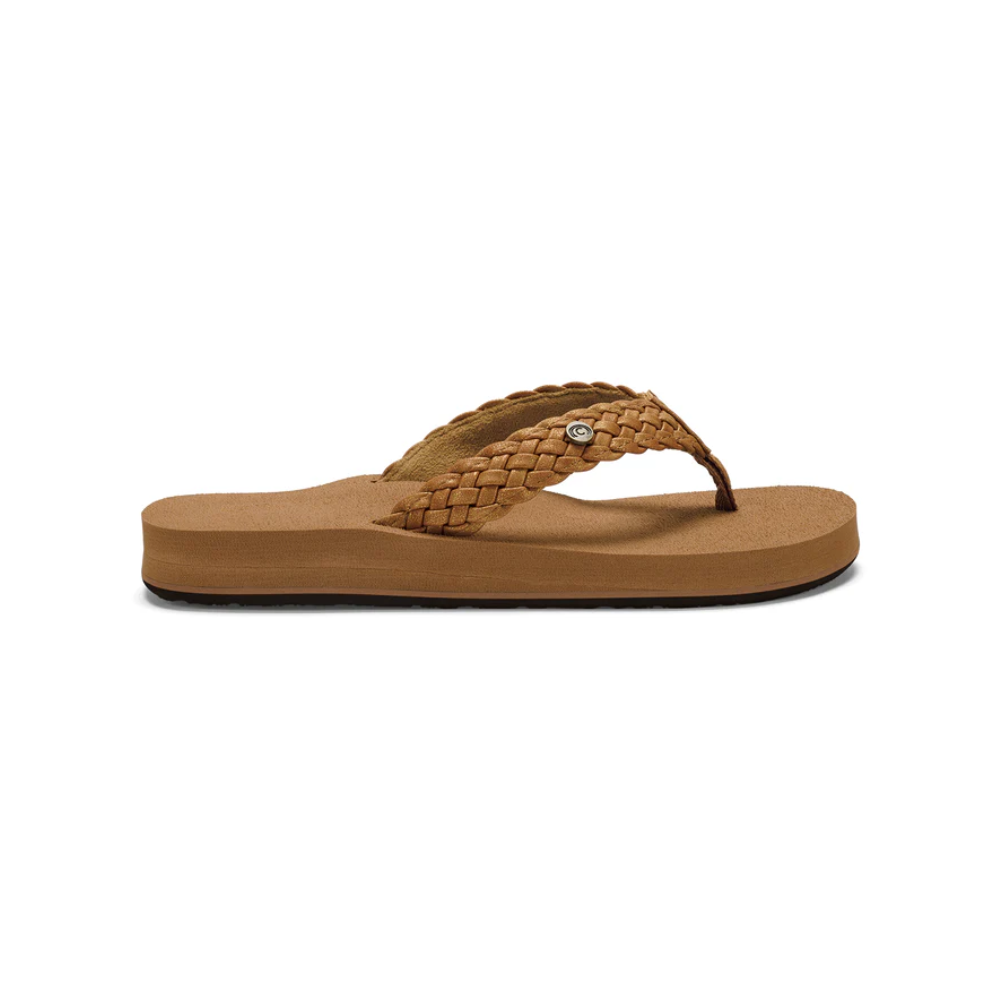 Cobian Women's Braided Bounce Synthetic Leather Sandals - Chestnut