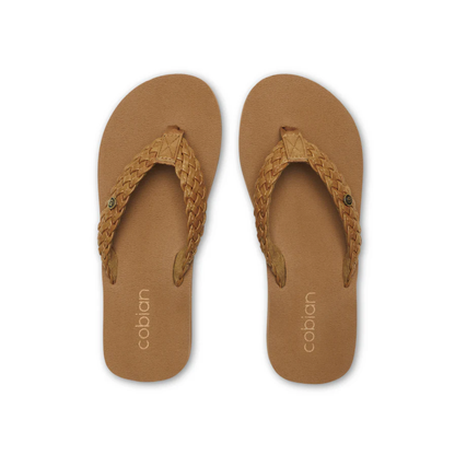 Cobian Women's Braided Bounce Synthetic Leather Sandals - Chestnut