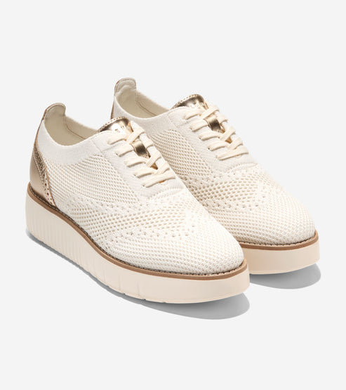 Cole Haan Women's Grand City Platform Stitchlite Oxford, Breathable, FlowerFoam Sneaker