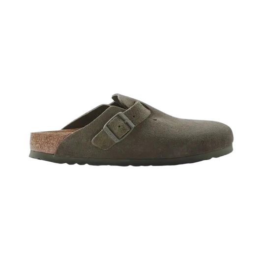 Birkenstock Boston Suede Thyme Unisex Clog Sandal – Classic Slip-On Shoe with Cork-Latex Footbed & Adjustable Strap for Everyday Comfort