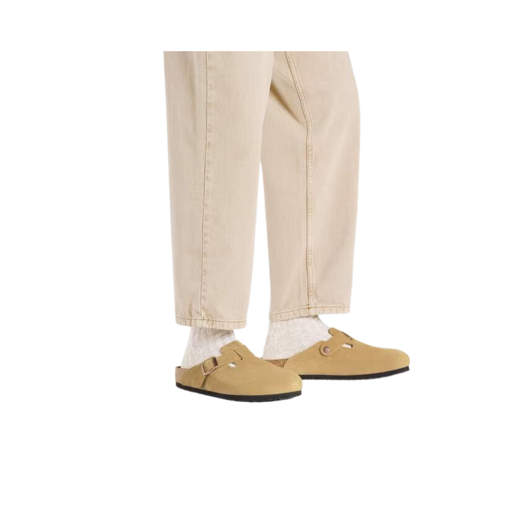 Birkenstock Boston BS Suede Unisex Sandals - Latte Cream