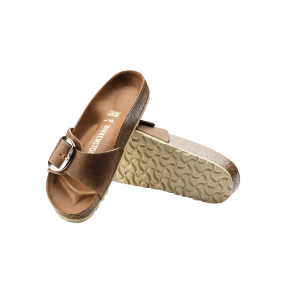 Birkenstock Madrid Big Buckle Sandals –  Cognac Oiled Leather - Narrow