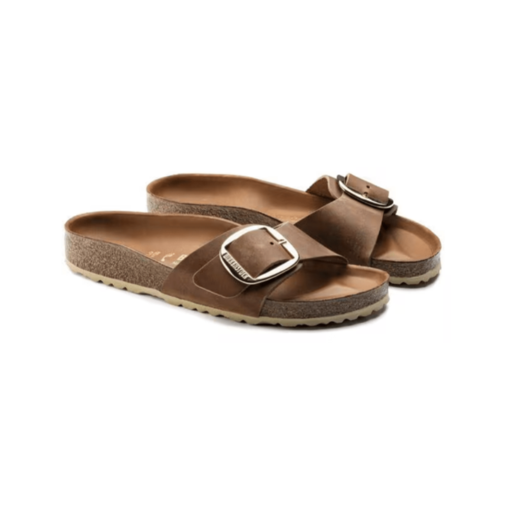 Birkenstock Madrid Big Buckle Sandals –  Cognac Oiled Leather - Narrow