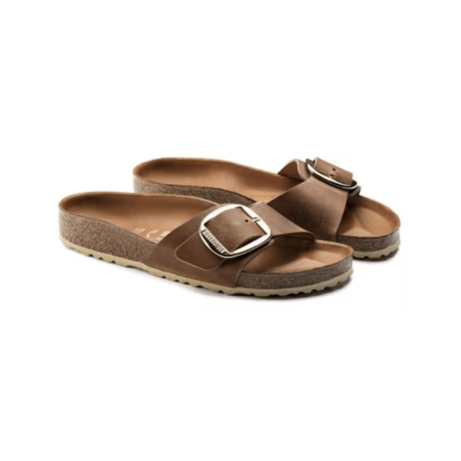 Birkenstock Madrid Big Buckle Sandals –  Cognac Oiled Leather - Narrow