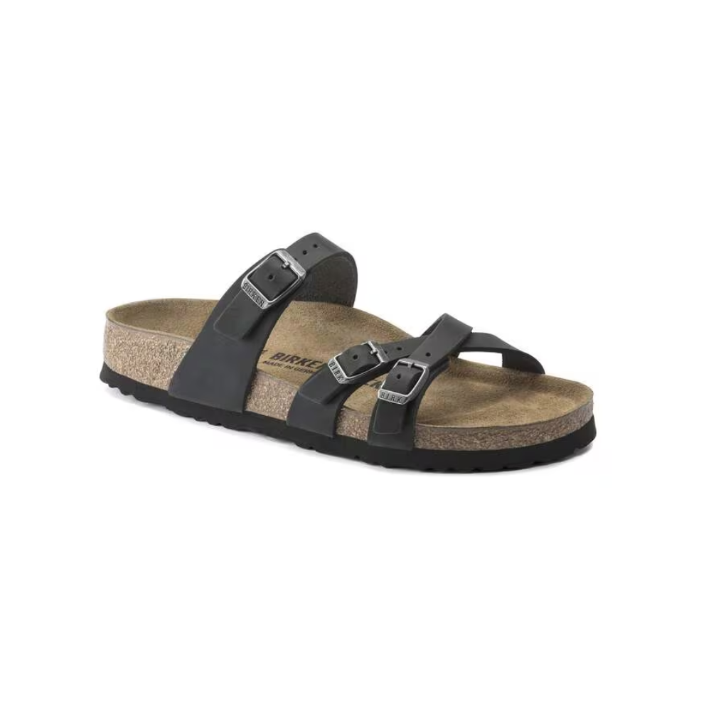 Birkenstock Franca Oiled Leather Unisex Sandals - Black
