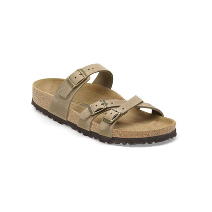 Birkenstock Franca Oiled Leather Adjustable Sandals Tobacco Brown