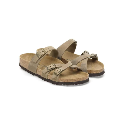 Birkenstock Franca Oiled Leather Adjustable Sandals Tobacco Brown