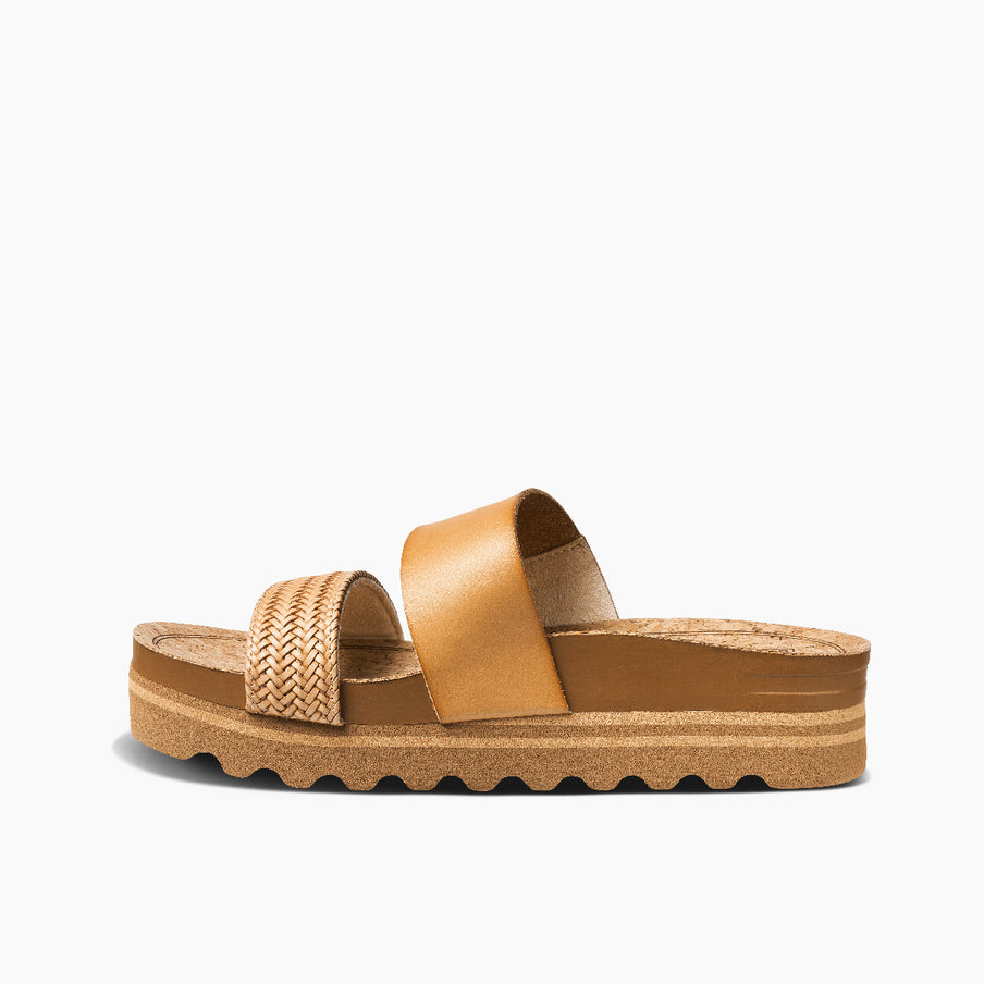 REEF Cushion Vista Hi Women's Platform Sandals – Natural Braid Vegan Leather