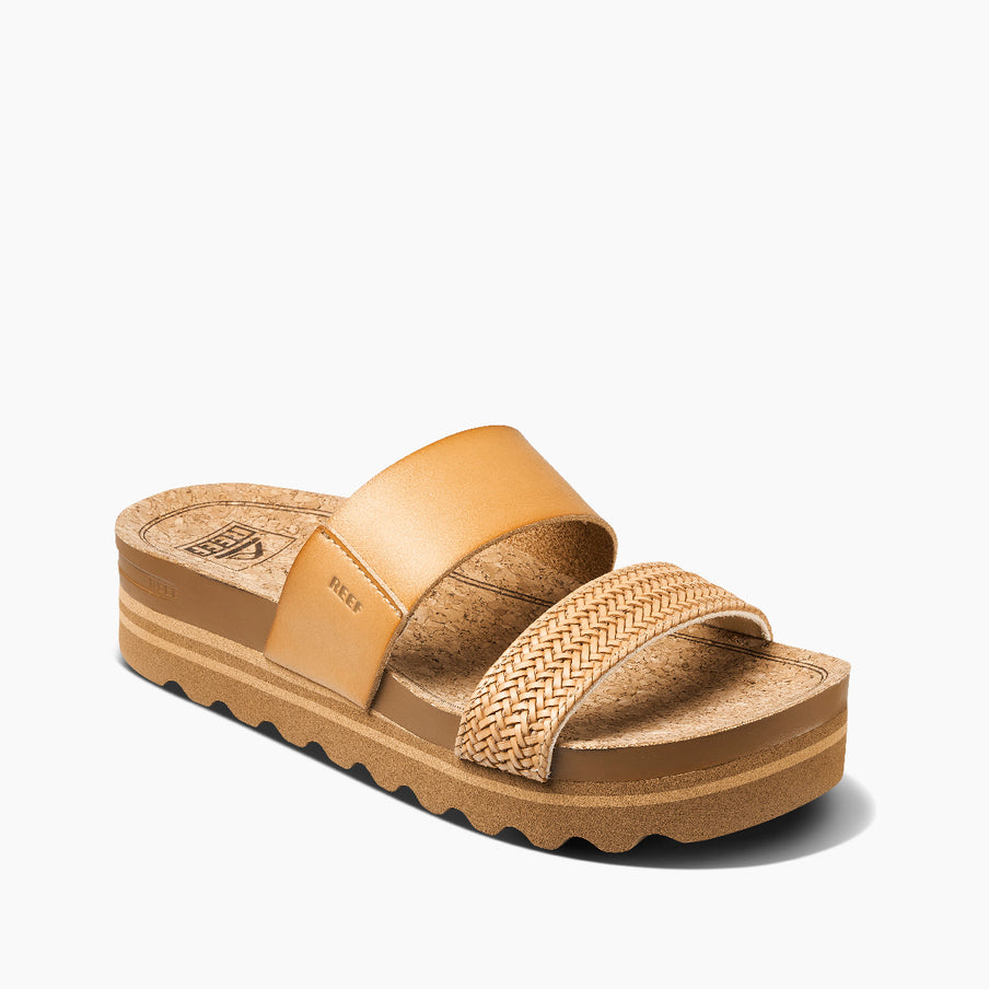 REEF Cushion Vista Hi Women's Platform Sandals – Natural Braid Vegan Leather