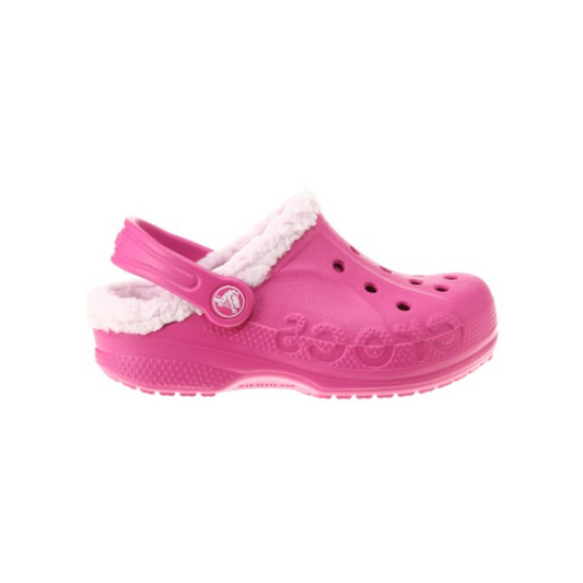 Crocs Kid's Baya Lined Lightweight Comfortable Clog - Fuchsia/bubblegum