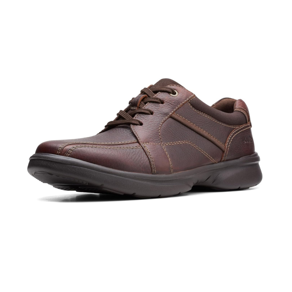 Clarks Bradley Walk Brown Tumbled Leather Mens Oxford Dress Shoe