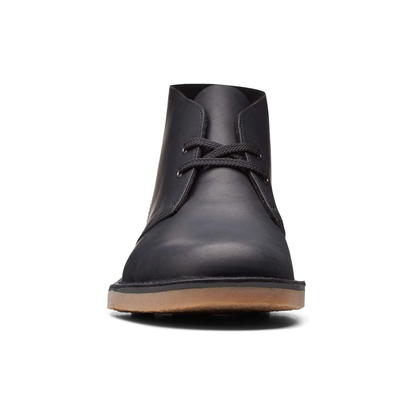 Clarks Men’s Bushacre 3 Chukka Boots Black Leather Wide Comfort