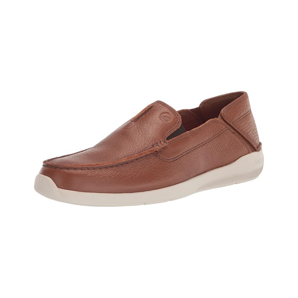 Clarks Men’s Gorwin Step Slip On Sneaker Tan Leather Comfort Loafer Shoes