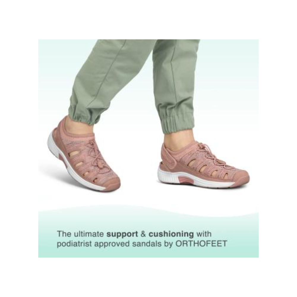Orthofeet Laguna Women's Adjustable Stretch No Tie Sandal Peach