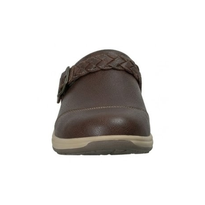 Orthofeet Irma Women's Clog Brown Leather Slip On Comfort Shoes