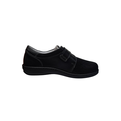 David Tate Evita Women’s Slip‑On Flats Black Microfiber Wide Comfort Shoes