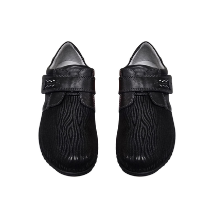 David Tate Evita Women’s Slip‑On Flats Black Microfiber Wide Comfort Shoes