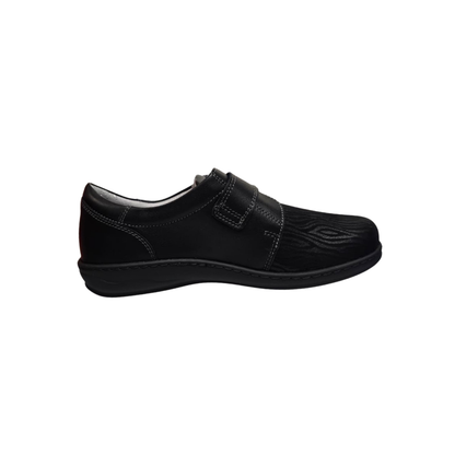 David Tate Evita Women’s Slip‑On Flats Black Microfiber Wide Comfort Shoes