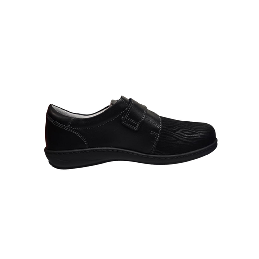 David Tate Evita Women’s Slip‑On Flats Black Microfiber Wide Comfort Shoes