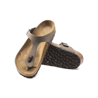Birkenstock Gizeh – Birkibuc Women's Leather Thong Sandals Mocha 43751
