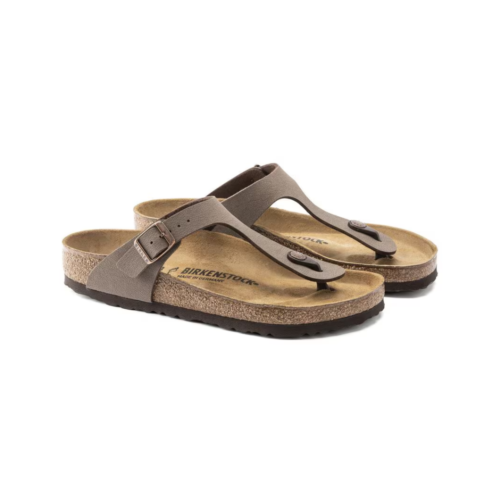 Birkenstock Gizeh – Birkibuc Women's Leather Thong Sandals Mocha 43751