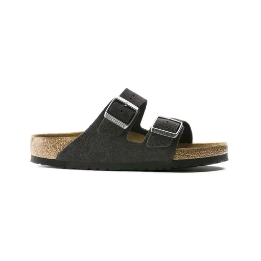 Birkenstock Arizona Soft Footbed Suede Leather Sandals – Velvet Gray Unisex Two-Strap Slides with Contoured Cork Support