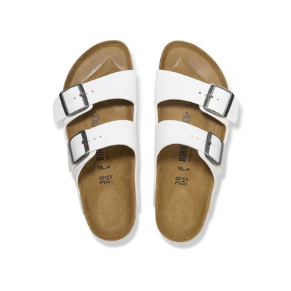 Birkenstock Arizona Birko-flor White Leather Unisex Sandal