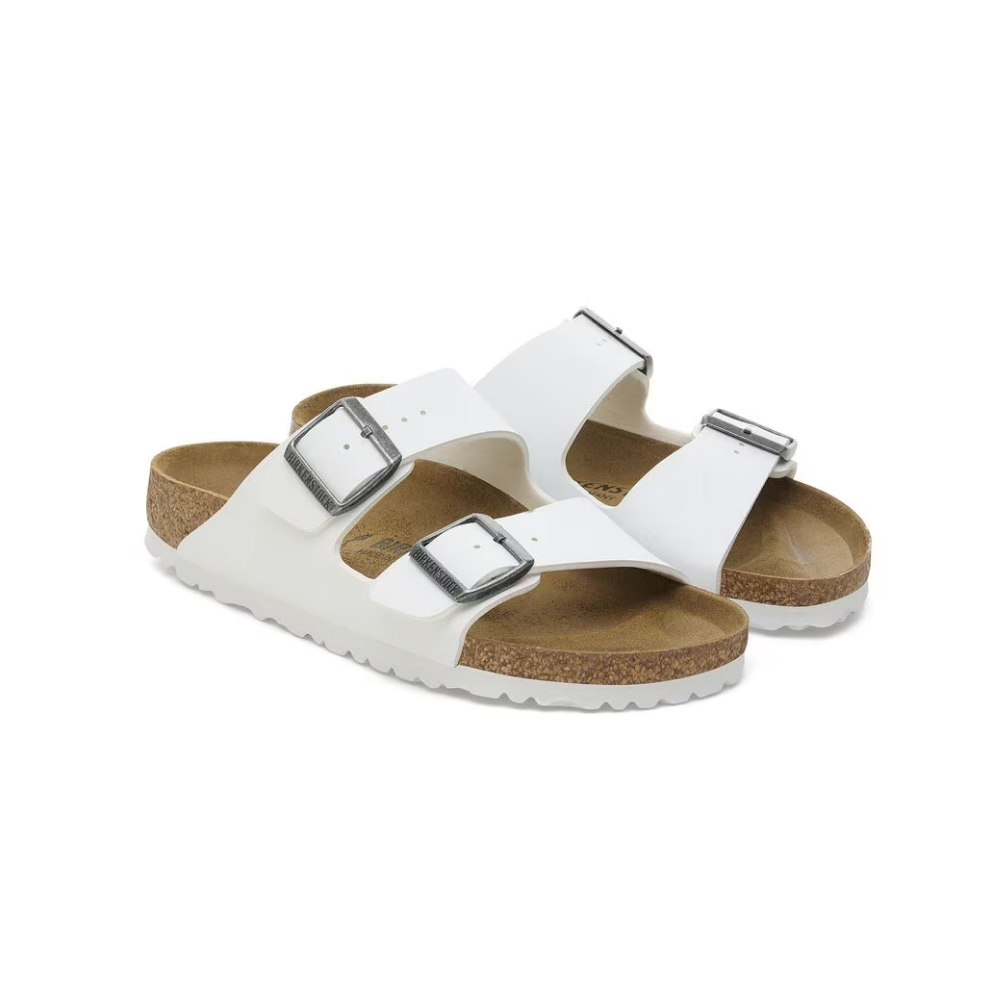 Birkenstock Arizona Birko-flor White Leather Unisex Sandal
