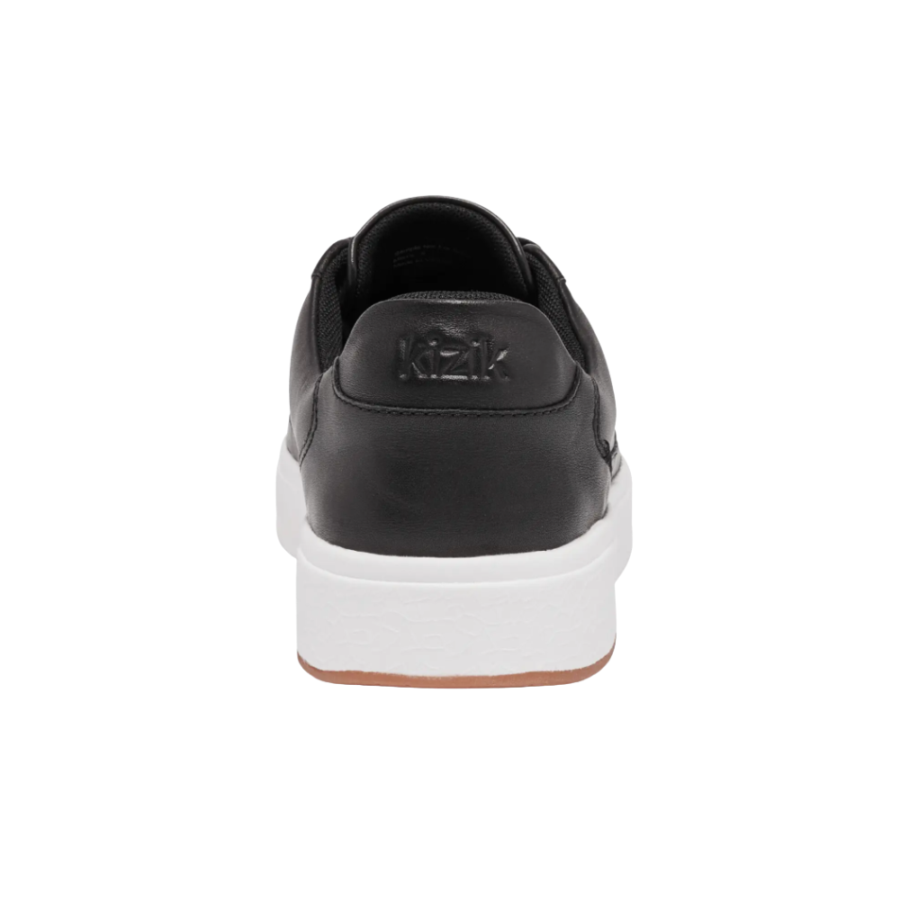 Kizik Vegas Unisex Hands-Free Leather Sneakers - Black / White