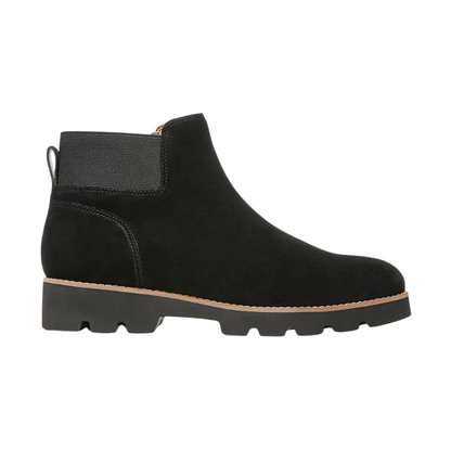 Vionic Women's Charm Brionie Chelsea Bootie Black – Arch Support Ankle Boots with Pull-Up Style, Leather Upper & Orthotic Comfort