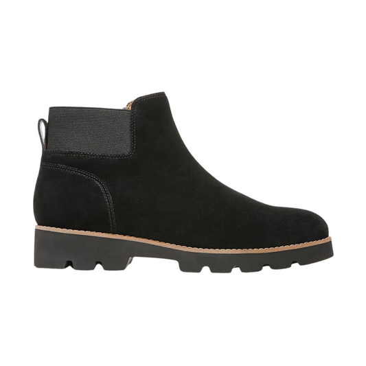 Vionic Women's Charm Brionie Chelsea Bootie Black – Arch Support Ankle Boots with Pull-Up Style, Leather Upper & Orthotic Comfort