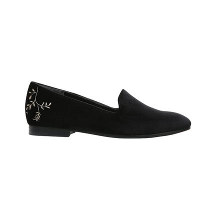 Vionic Women’s Willa Black Velvet Slip-On Flats – Orthotic Support, Casual Comfort Shoes for Work or Weekend
