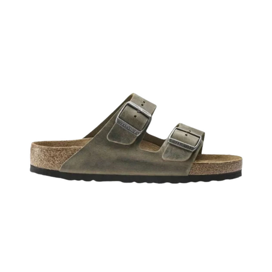 Birkenstock Arizona Unisex Oiled Leather Soft Footbed Sandals –  Faded Khaki