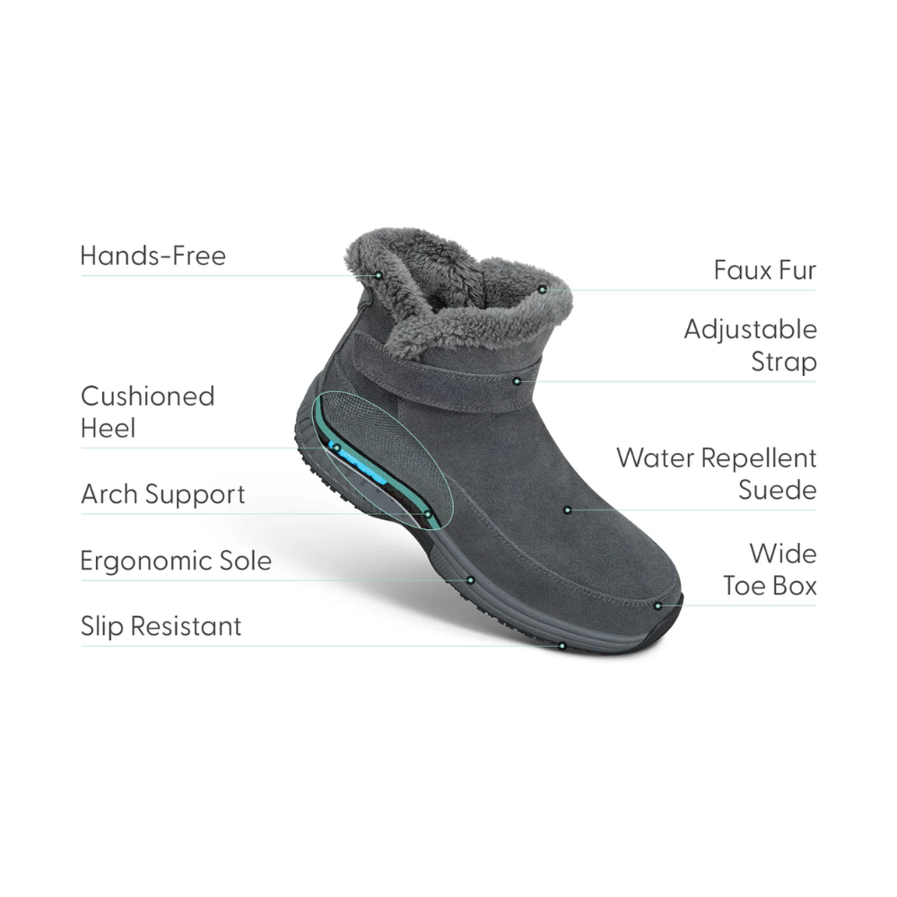 Orthofeet Women's Bliss Hands-Free Orthopedic Boots Grey