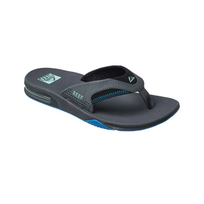 Reef Men's Fanning Bottle Opener Flip Flop Gunmetal/Ocean CJ2911