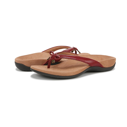 Vionic Women's Bella Leather Thong Sandals Flip-Flop Syrah I0929L1601