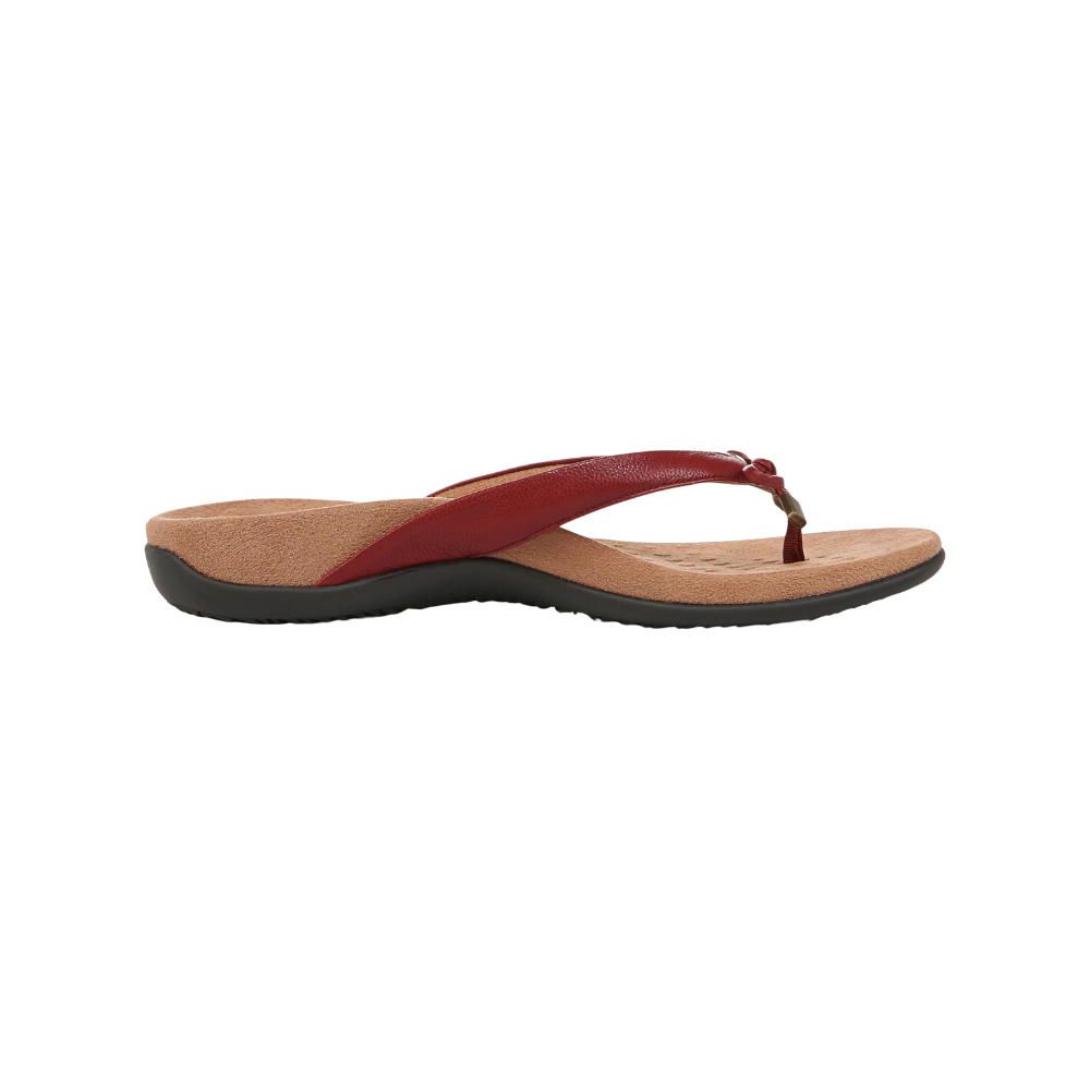 Vionic Women's Bella Leather Thong Sandals Flip-Flop Syrah I0929L1601