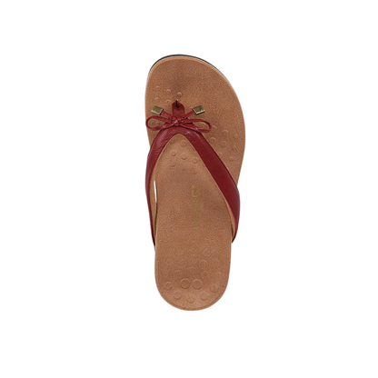 Vionic Women's Bella Leather Thong Sandals Flip-Flop Syrah I0929L1601