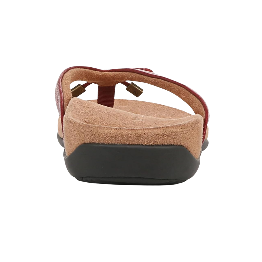 Vionic Women's Bella Leather Thong Sandals Flip-Flop Syrah I0929L1601