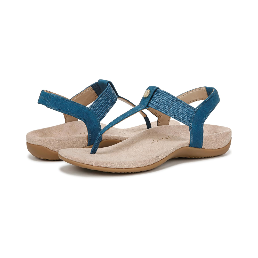 Vionic Brea Toe Post Slingback Sandal Celestial Teal Nubuck I9863L5403
