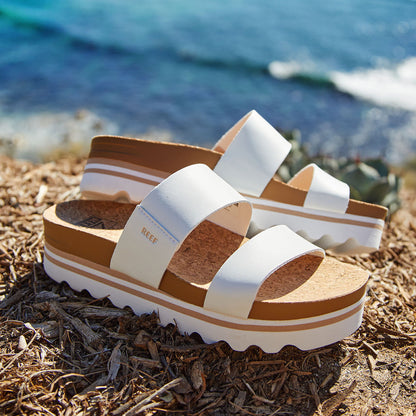 REEF Women's Cushion Vista Hi Cloud Sandal – Vegan Leather Platform Comfort