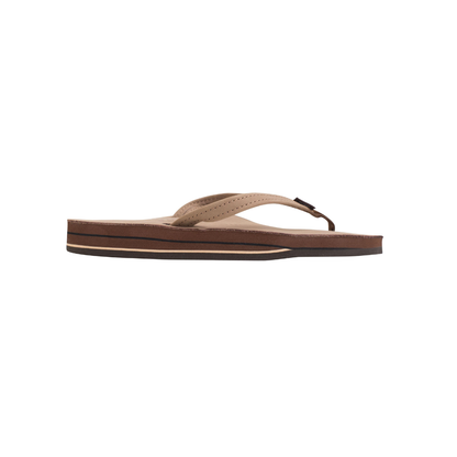 Rainbow Sandals Women's Arch Narrow Strap Double Layers Dark Brown Leather