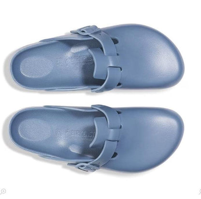 Birkenstock Women's Blue Boston EVA Mule, Elemental blue, Narrow