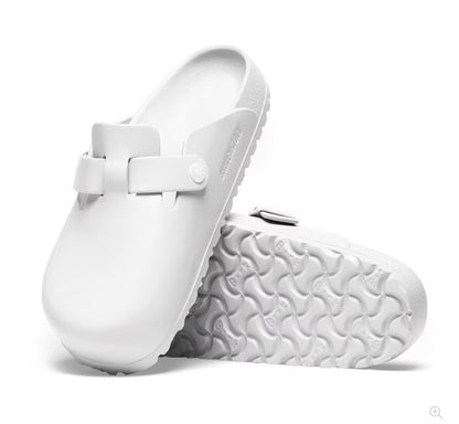 Birkenstock Women's Boston EVA Clog – Lightweight, Waterproof White Slip-On Comfort Shoe
